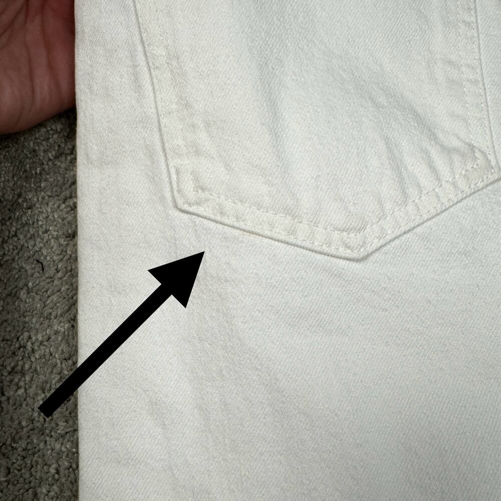 Frame Le Jane Crop Distressed Straight-Leg Jean 27 White Rumpled Blanc Destruct - Picture 15 of 15